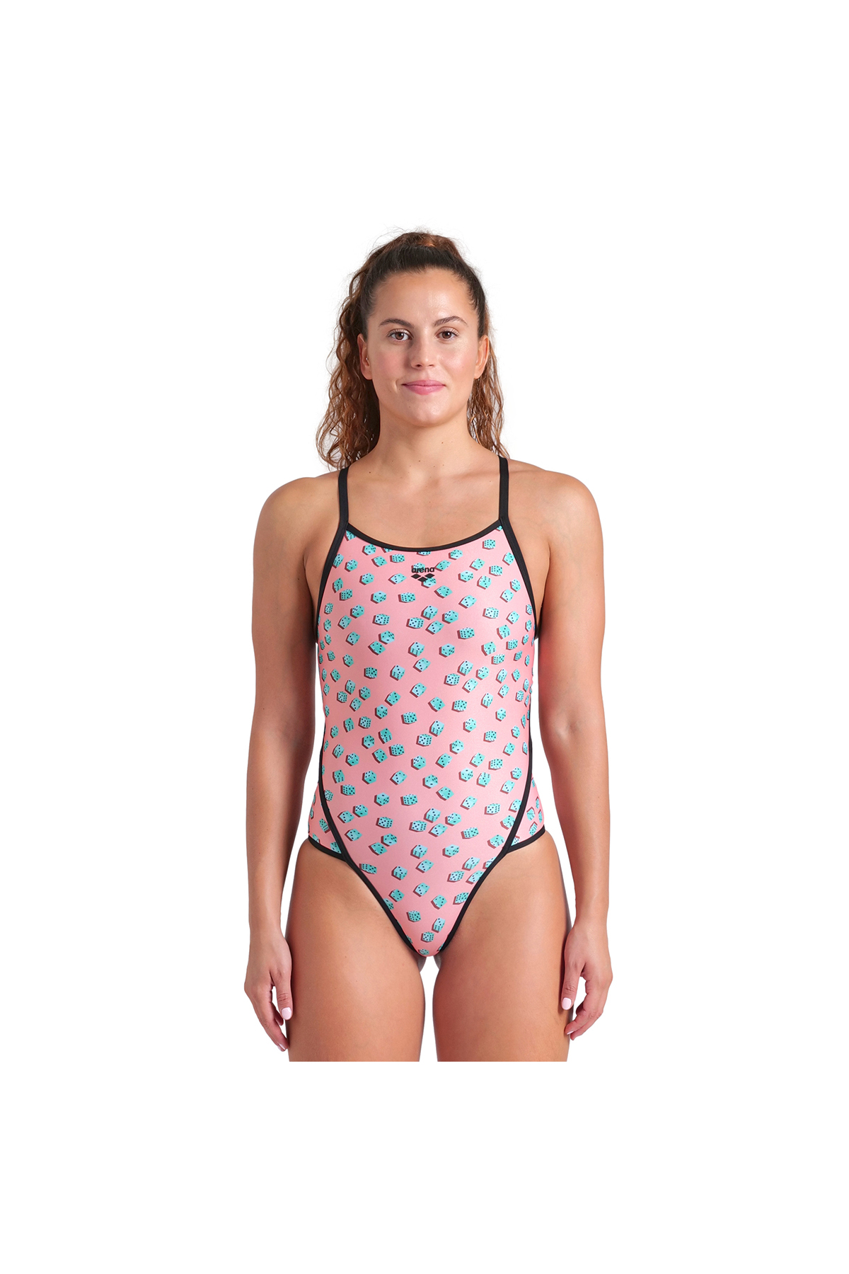 1_org_zoom-870.jpg Dices Swimsuit Super Fly Back Kadın Pembe Yüzücü Mayosu 009464950 - Görsel 1
